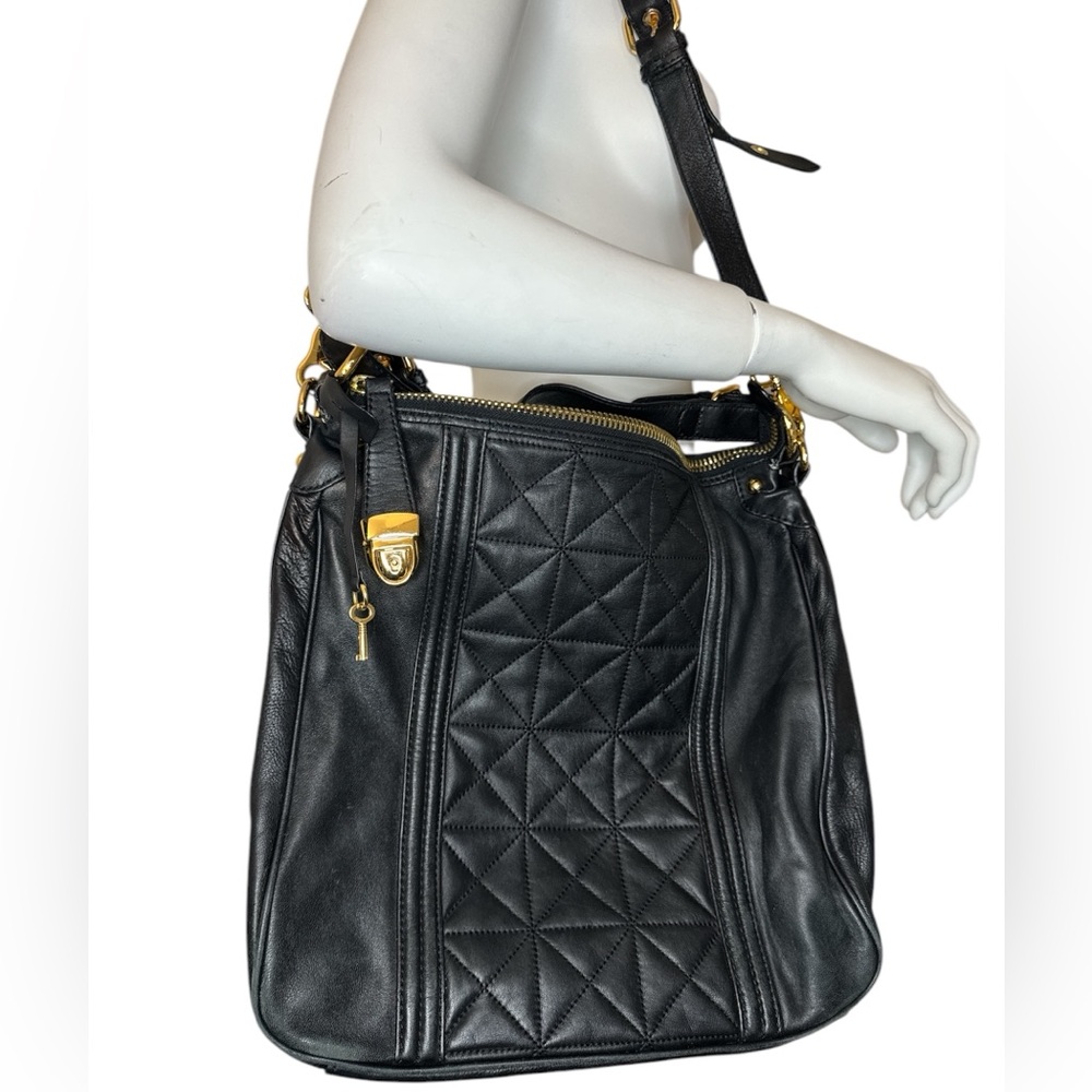 Cynthia Rowley Black Quilted Leather Shoulder Bag